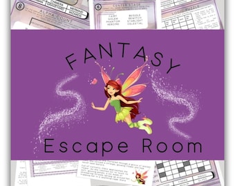 Fantasy Escape Room Kit: Printable Kids Puzzles, Secret Code Game (PDF)
