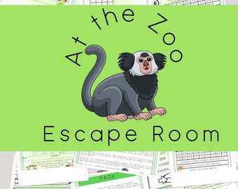 Printable Escape Room for Kids, Printable Party Game, Birthday Party Celebration, Family Game Night, Zoo theme, secret code game, digital