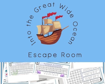 Printable Escape Room for Kids, Family Game Night, Birthday Party Sleepover Game, Easy prep, Ocean Theme, Secret Code Games for Kids