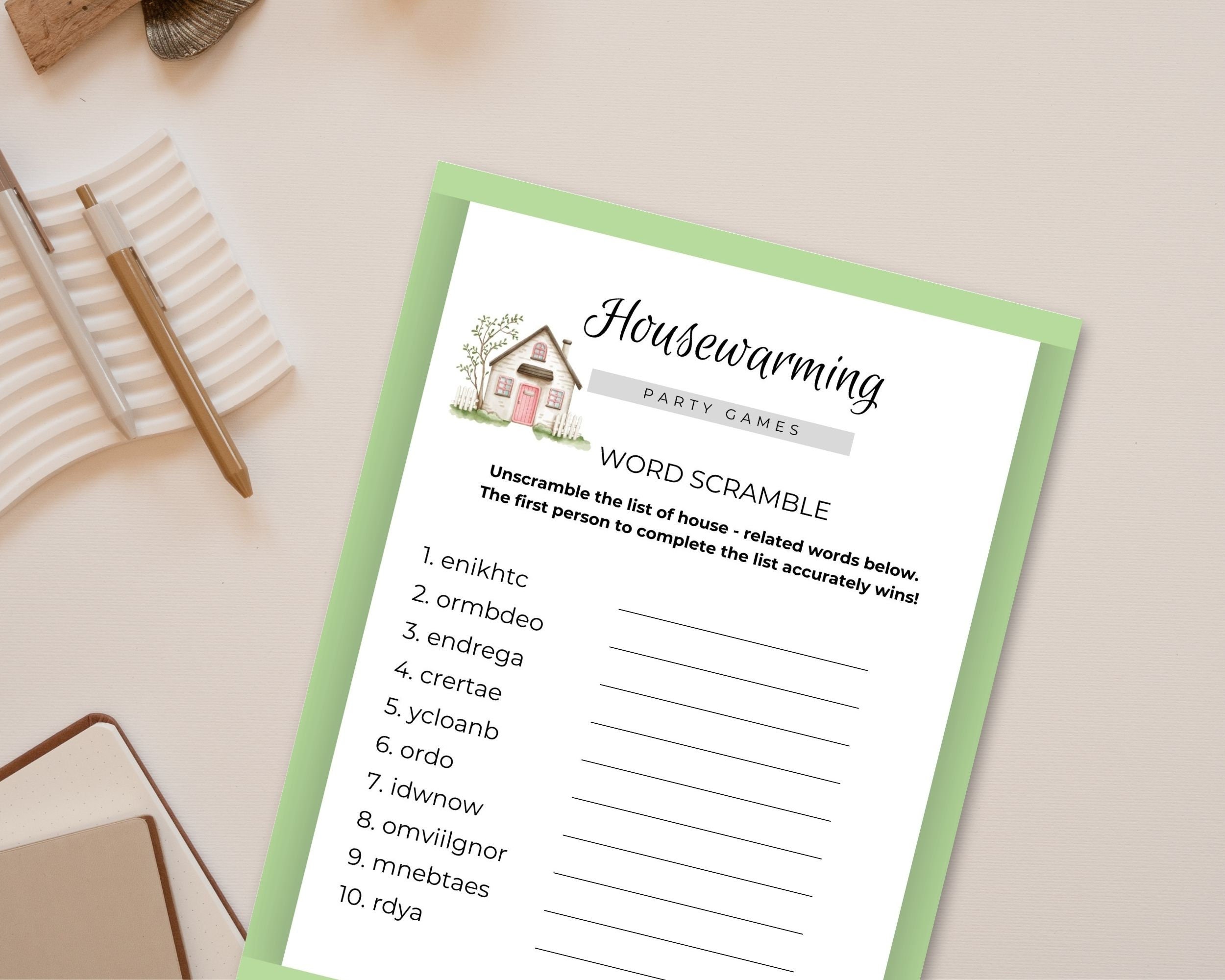 Printable Housewarming Party Games Bundle, New Home Party, Game Night ...