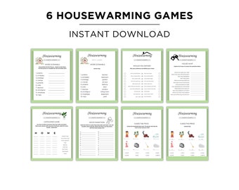 Printable Housewarming party games bundle, new home party, game night