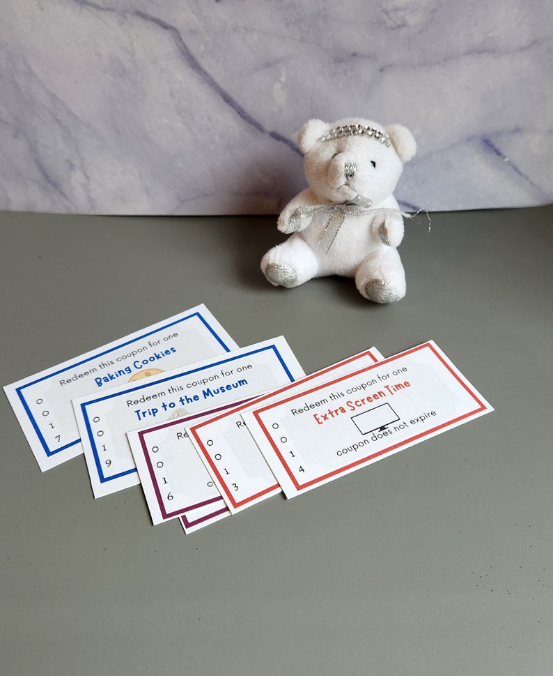Kids Reward Coupons Printable, Reward coupon booklet, reward tickets for children, kids gift idea image 5