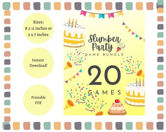 Slumber Party Games Bundle: 20 Fun Sleepover Activities (Printable PDF)