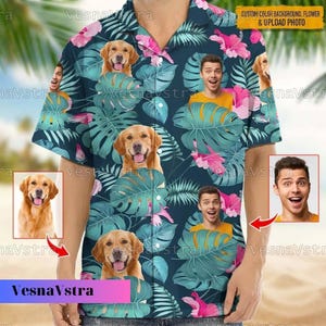 Custom Hawaiian Shirt With Face, Dogs Cats Face Shirts, Upload Photo Dog Hawaiian Shirt, Family Hawaiian Shirt, Pets Lovers Gifts