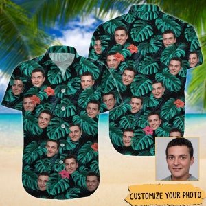 Shirt met aangepaste gezichtsknop, shirt met aangepaste foto gezicht familiereis, shirt met gepersonaliseerde knop, shirt met korte mouw knop, shirt vrijgezellenfeest