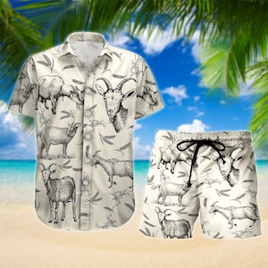 Farm Goat Button Shirt, Cute Goats Men Shirt, Goat Button Up Shirt, Goats Tshirt, Goat Shorts Men, Farmer Girl Shirt, Bachelor Party Shirt
