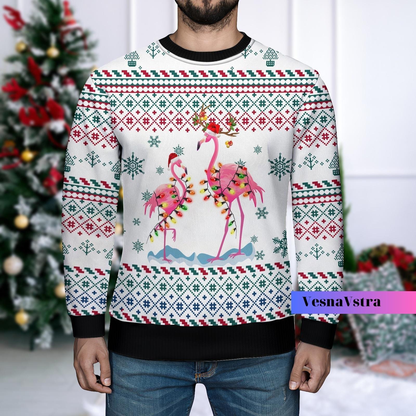 Flamingo christmas sweaters clearance