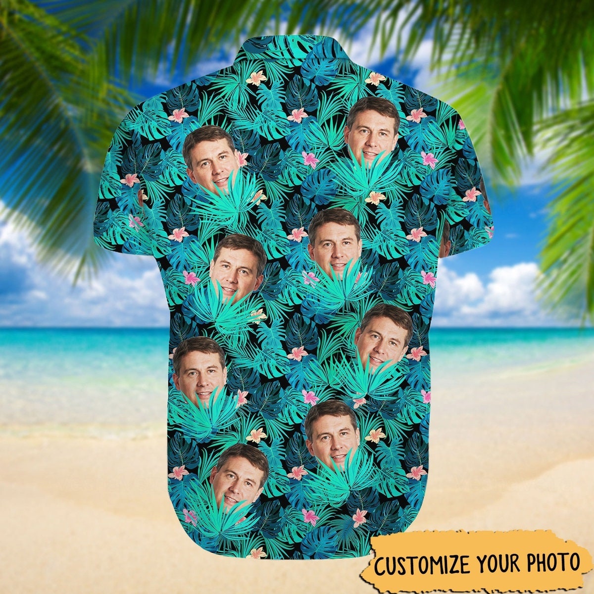 Custom Face Hawaiian Shirt, Custom Photo Face Shirt, Button Up Shirt, Custom Picture Shirt sold