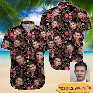 Custom Face Hawaiian Shirt, Hawaiian Shirt With Face Pet, All Over Print Hawaiian Shirt For Men, Funny Face Picture On Hawaiian Shirt