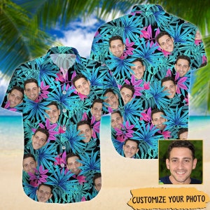 Personalized Face Button Shirt, Photo Face Shirt, Custom Photo Hawaiian Shirt, Your Photo Shirt, Photo Face Shirt, Custom Picture Shirt