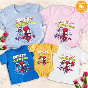 Custom Spidey Shirt, Spidey And His Amazing Friends Birthday Shirt, Spiderman Birthday Shirt, Custom Kids Tshirts, Spidey Squad Shirt