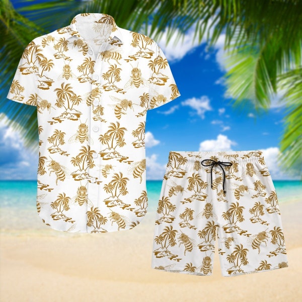 Bee Hawaiian Shirt/Shorts, Beekeeper Shirt, Bee Shirt, Bee Shirts For Women, Hawaii Shirt Women, Bee Shirt Men, Hawaii Shirt For Men