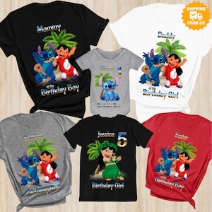 Custom Lilo And Stitch Birthday Shirt, Personalized Stitch 2025 Birthday Shirt, Cartoon Movie Shirts, Birthday Girl Gift, Stitch Fan