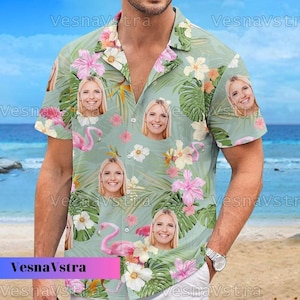 Custom Hawaii Shirt With Face, Dogs Cats Face Shirts, Hawaiian 3D All Over Print Shirt, Pets Lovers Gifts, Personalized Hawaiian Shirt