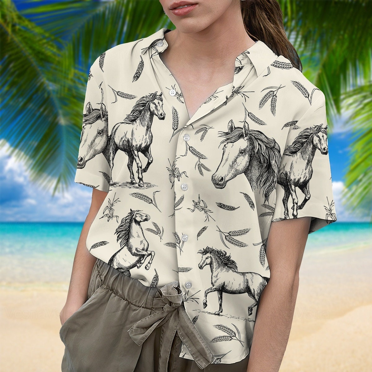 Horse Hawaiian Shirt, Horse Shirt, Horse Button Shirt, Horse Shirt For Men, Button Up Shirt