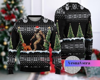 Bigfoot Ugly Christmas Sweater, Christmas Sasquatch Sweater, Bigfoot Ugly Sweater, Bigfoot Christmas Shirt, Sasquatch Sweater