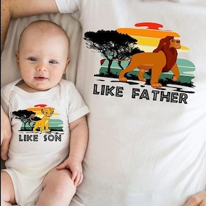 Like Father Like Son Shirt, Lion King Father And Son Matching Shirt, Personalized Dad Shirt, Simba Dad Shirt, Dad And Baby Matching Tee