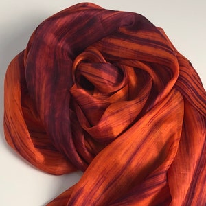 Handwoven Mulberry Silk Scarf: Ombre Boho Hippie Style