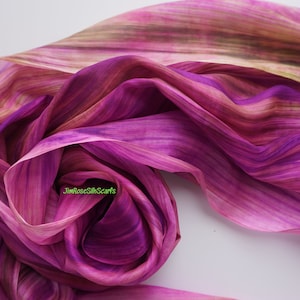 Birthday Gift 100% Silk Scarf Scarves for Women Luxury Silk Scarf Scarves Handmade Gift for Women Art Scarf for Woman Silk Long Scarf Travel