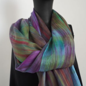 Handwoven Mulberry Silk Scarf: Hand-Dyed Art Scarf, Lightweight Travel Wrap