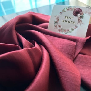 100% Plain Silk Scarf Birthday Gift for Her Burgundy Red Silk Scarf Wedding Warm Wrap Head Scarf for Cancer Patients Unique Handmade Gifts