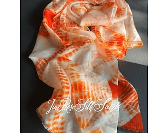 100% Pure Silk Shibori Tie Dye Scarf for Women Mother's Day Gift Beach Accessory Birthday Gift for Best Friends Unique Gift for Teachers