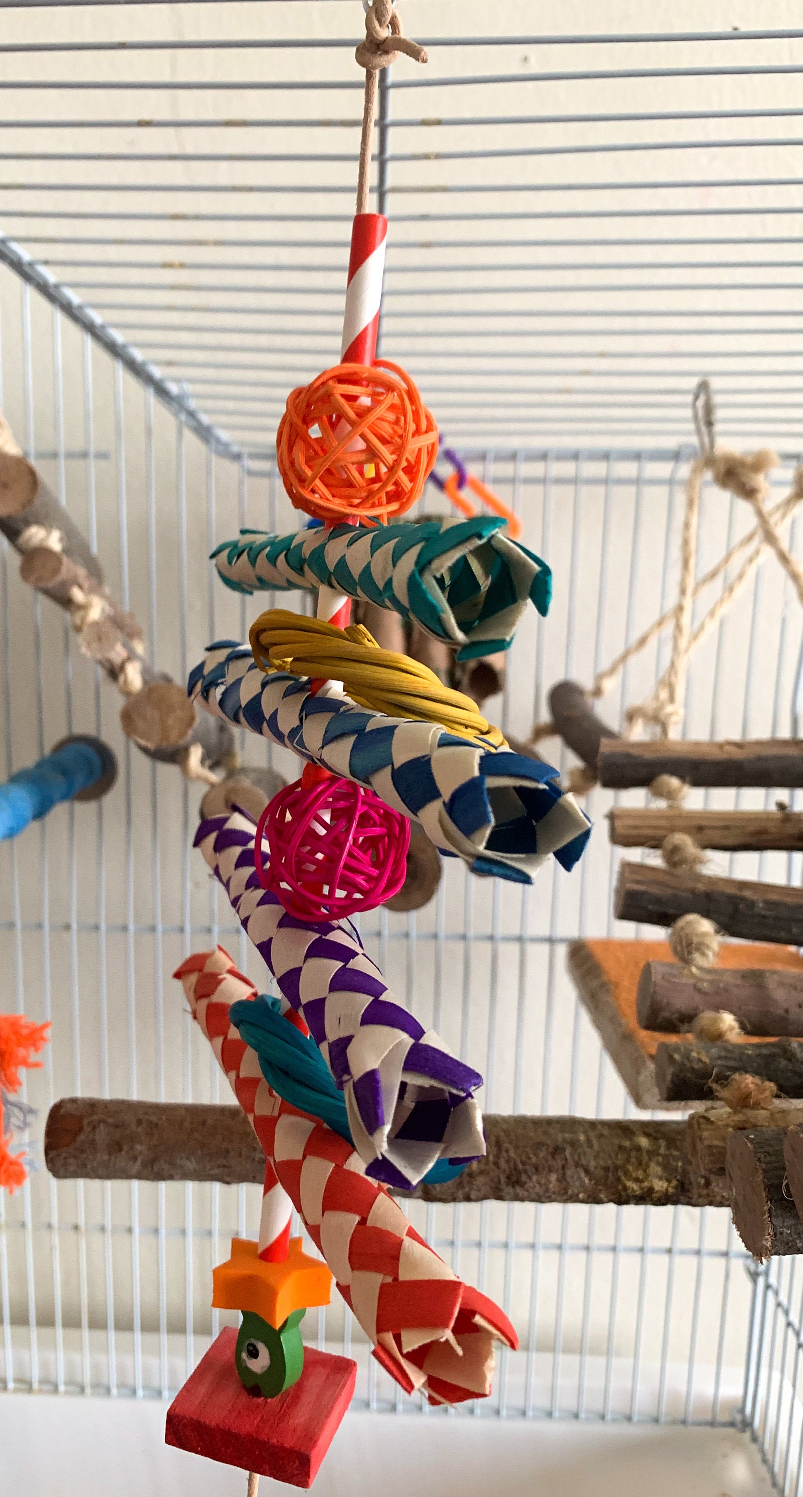 Toys for Birds in Cages Handmade Toys for Birds "hanging Straw" for ...