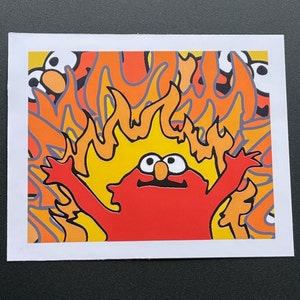 Hellmo Extreme Evil Elmo Fire / Meme Sticker / Cup Sticker / Laptop Sticker / Water Bottle Sticker / Journal Sticker / Funny Sticker