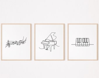 3 Piano Posters/Room Wall Art/Wall Decor/Piano Player Gifts/Musician Printable/Print/Piano Teacher/Music Lover/Musical Instrument/L44