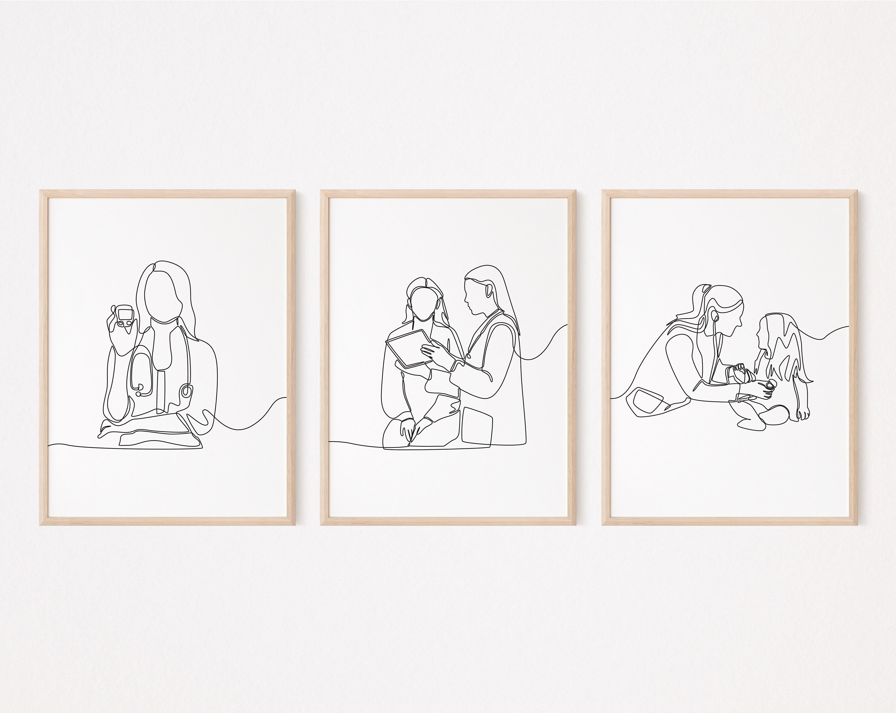 3 Clinic Poster/female Doctor Wall Art/medical School Student Wall