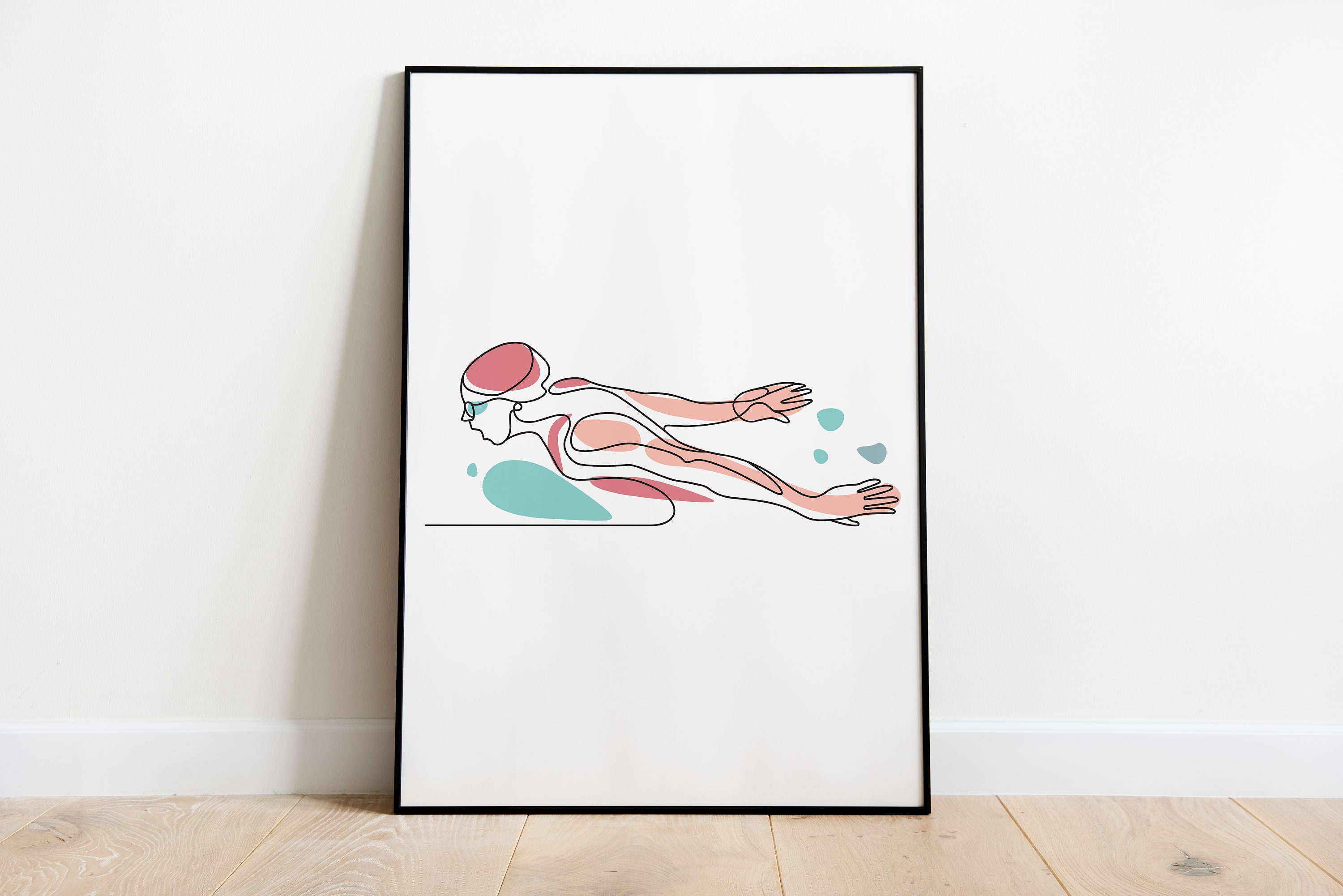 2 Female Swimmer Wall Art Print/swimming Poster/water Sport Wall Decor ...