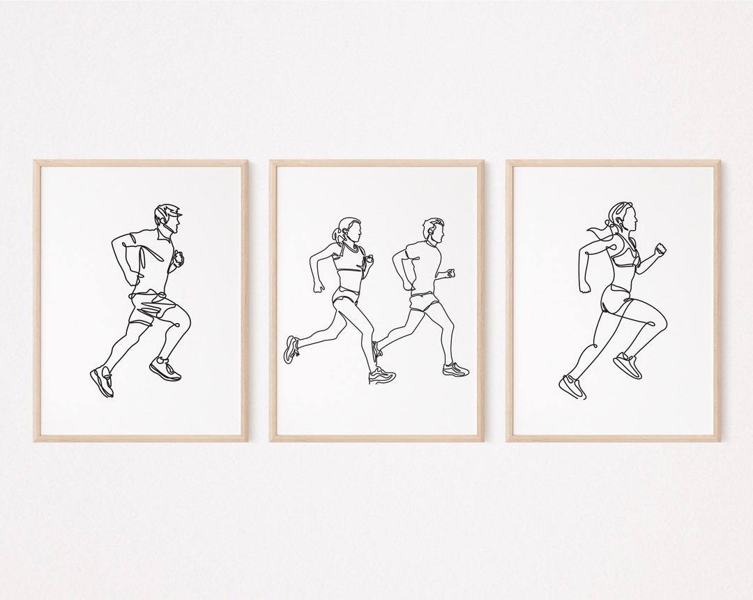 3 Exercise Wall Art/running Posters/gym Printable/fitness Print/runner