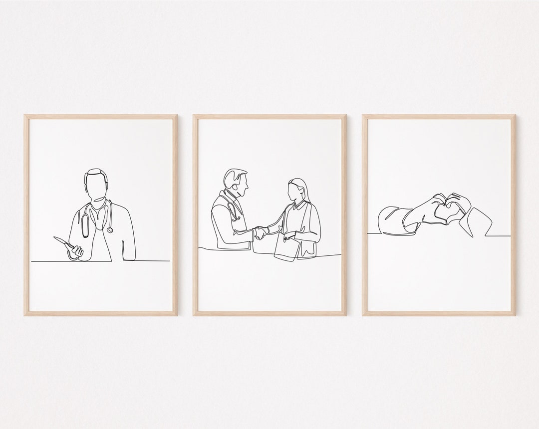 3 Clinic Poster/male Doctor Wall Art/medical School Student Wall Decor