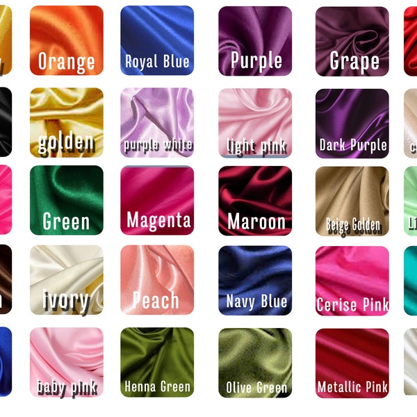 30 Colors Silk Satin Fabric- Satin Silk Charmeuse for Bridal Dressmaking- Luxury  Gown Fabric By Yards- Charmeuse Fabric For Wedding/Party