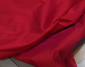 Red Poly Taffeta Fabric: Silk Blend Apparel, 54" Wide, By The Yard
