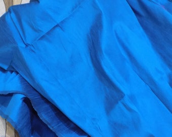 Tissu Dupioni imitation soie bleu :