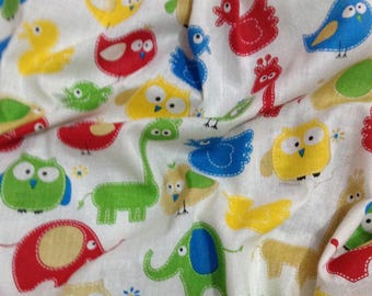 Wildlife Cotton Fabric – Colorful Birds & Animals Print | Quilting, Dressmaking, Crafting Fabric by the Yard
