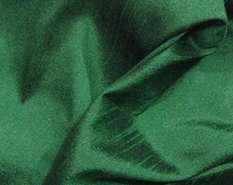 Tela de seda dupioni verde: material para vestido de novia, 112 cm de ancho