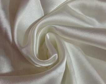 Mulberry Silk Satin Fabric, Bridal Dress Sewing,  Fabric Sold By Yard