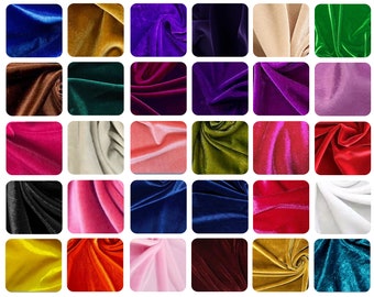 30 Colors Velvet Silk Fabric- Velvet fabric for her- Silk Gown Fabric by Yards- Velvet Plain Fabric for Crafts - Fabric For Bridal Dresses