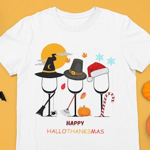 Happy Hallowthanksmas  Design – Digital Download – Funny Holiday Shirt SVG/PNG