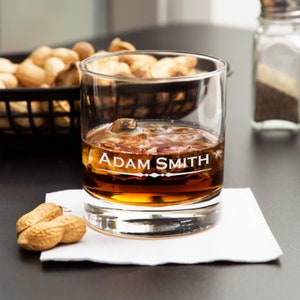 Personalized Whiskey Rocks Glass, Custom Whiskey Glass, Etched Whiskey Glass, Engraved Whiskey Glass,  Customized Groomsmen Gift, Logo Glass
