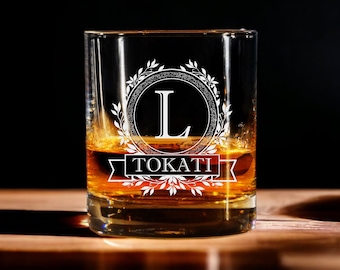 Personalized Whiskey Rocks Glass, Custom Whiskey Glass, Etched Whiskey Glass, Engraved Whiskey Glass,  Customized Groomsmen Gift, Logo Glass