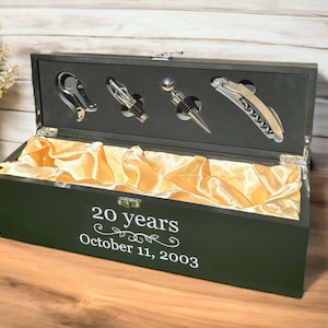 Engraved Wine Box, Wine Accessories, Wedding Gift for Couples, Wine Gift Box Wedding, Custom Wine Box, Personalized Wine Box Anniversary