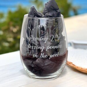 Custom Engraved Wine Glass Personalized Engraved Wine Glass Wedding Party Gift For Wedding Custom Stemless Wine Glass Laser Engraved Glass