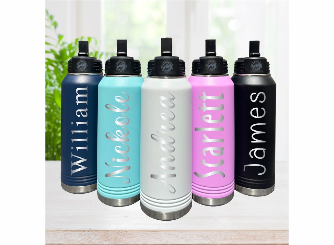 Personalized Water Bottle Custom Engraved Water Bottle With Straw ...