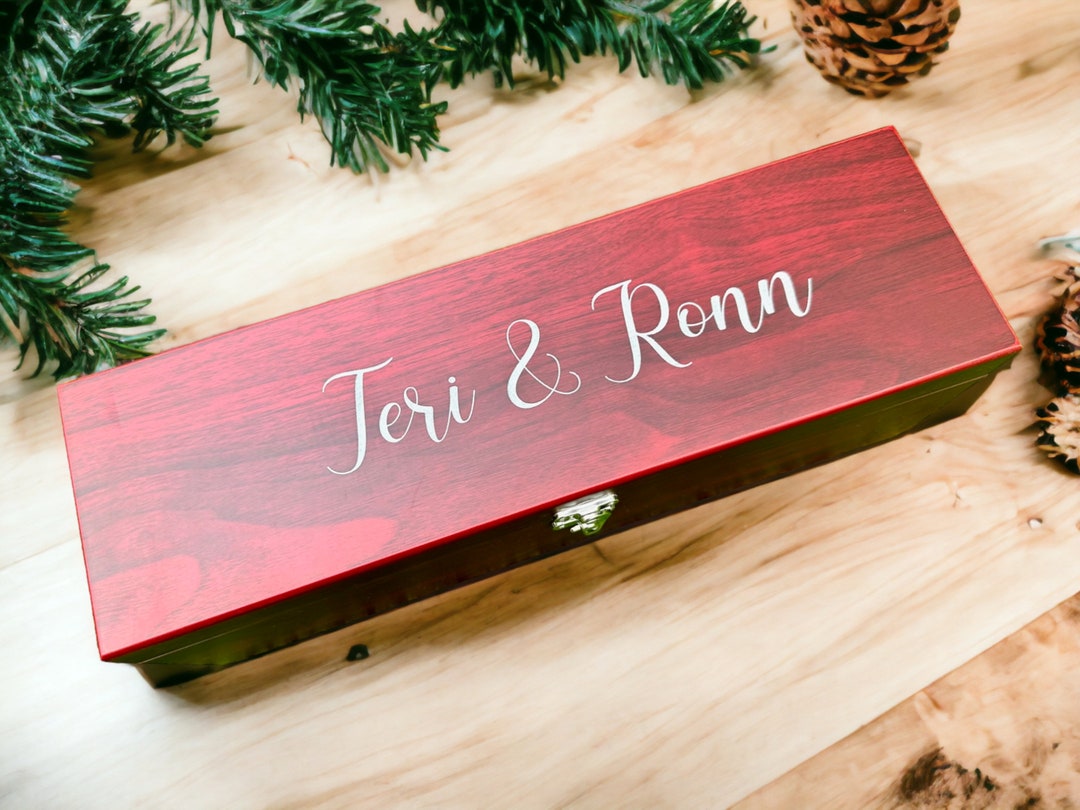 Engraved Wine Box Wine Box With Accessories Wedding Gift for Couples