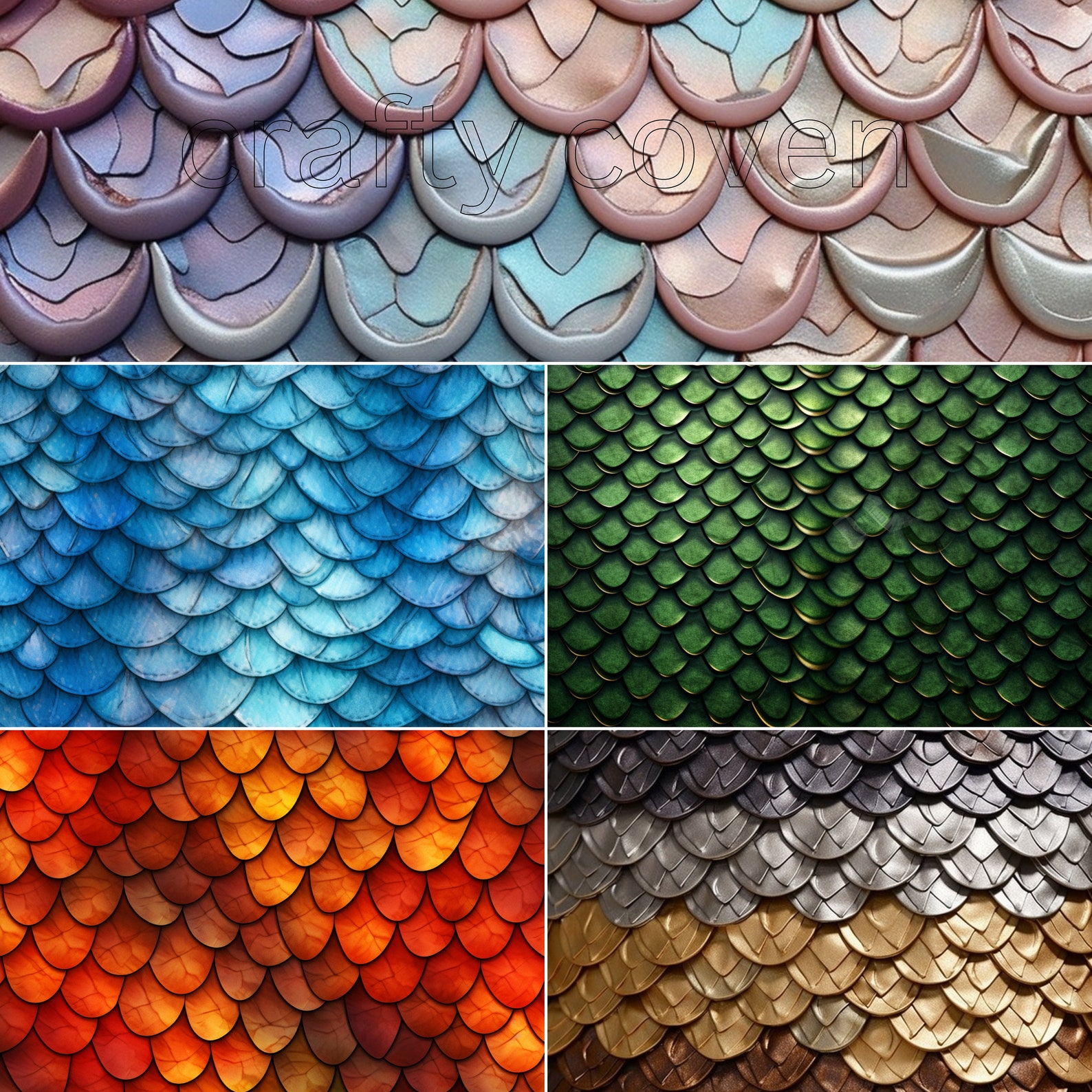 Dragon Scale Seamless Pattern, Digital Papers, Scrapbook Paper, Phone ...