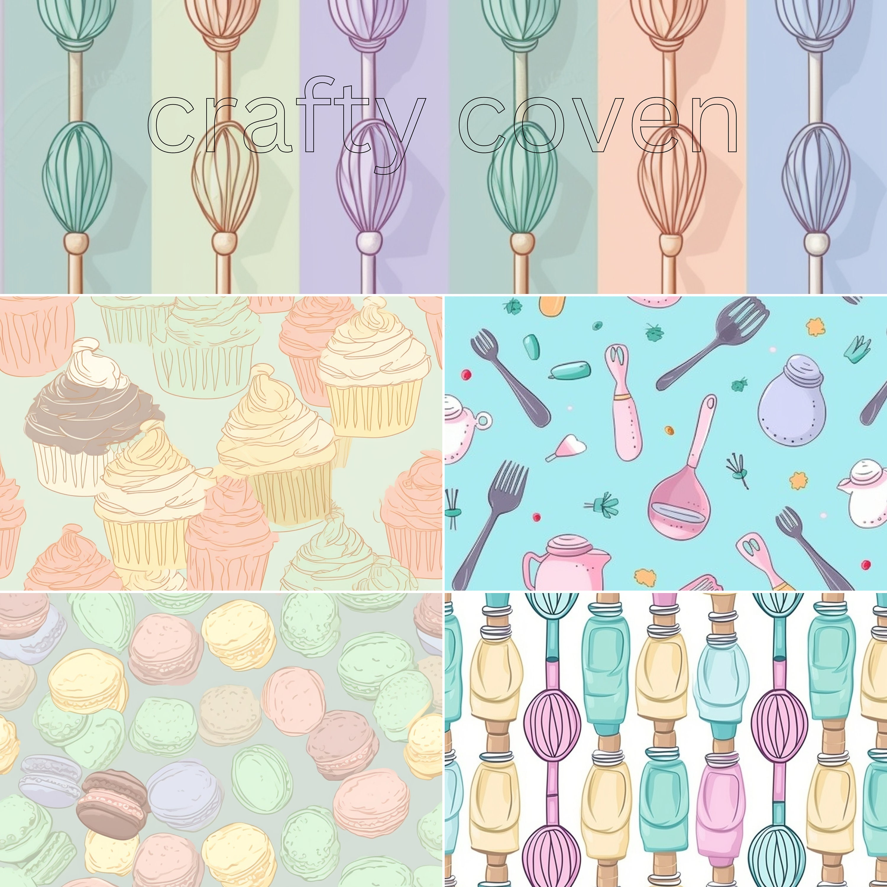 Bakers Pattern Background Baker Seamless Pattern, Seamless Pattern for Baking, Baking Digital ...