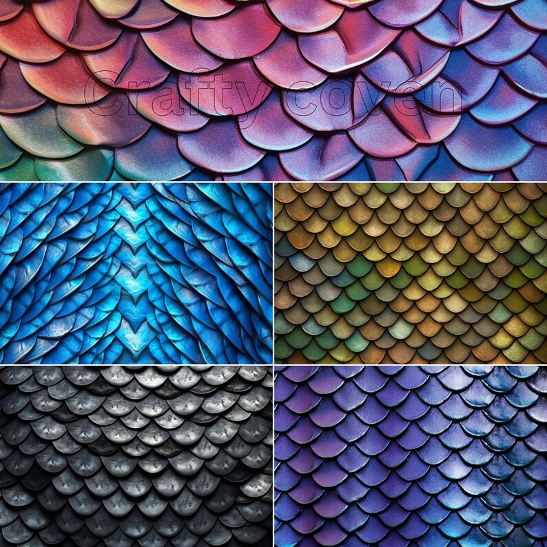 Dragon Scale Seamless Pattern, Digital Papers, Scrapbook Paper, Phone ...